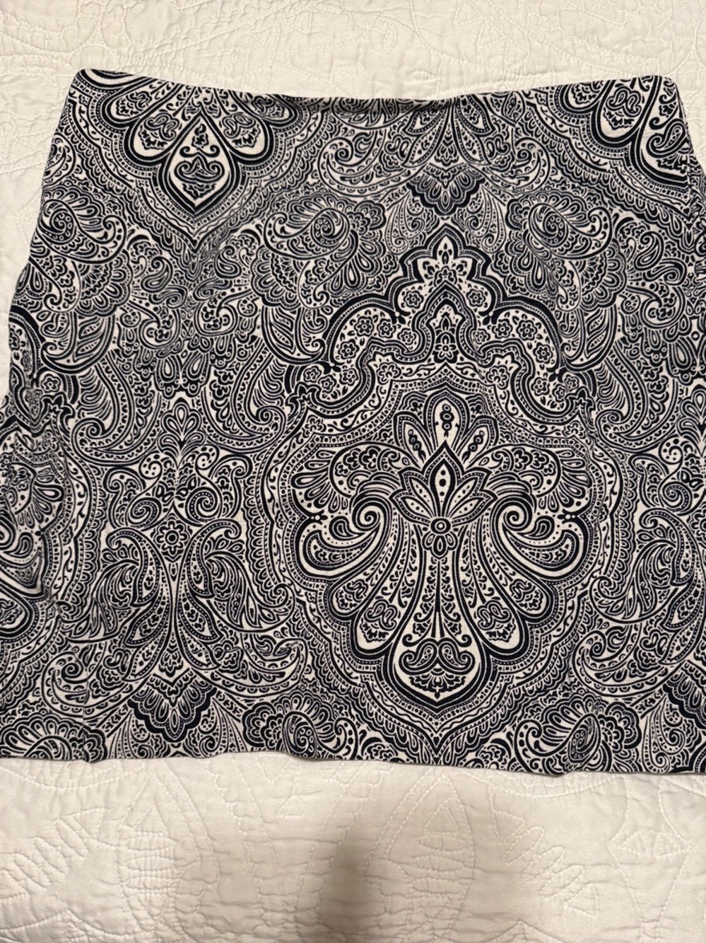 Tommy Hilfiger Black and White Paisley Print Mini Skirt